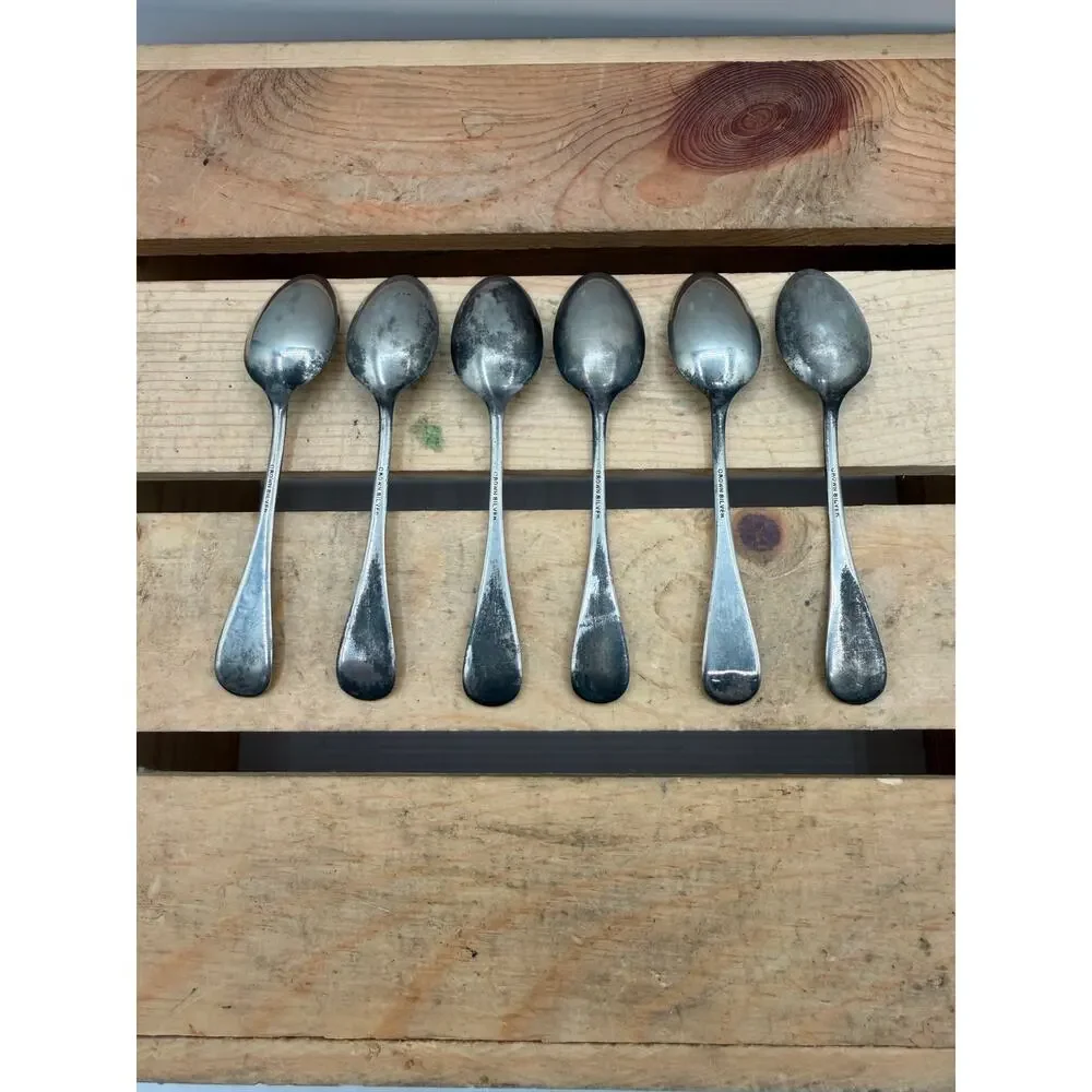 Vintage Crown Silver Shell Pattern Demitasse Spoons (Set of 6)